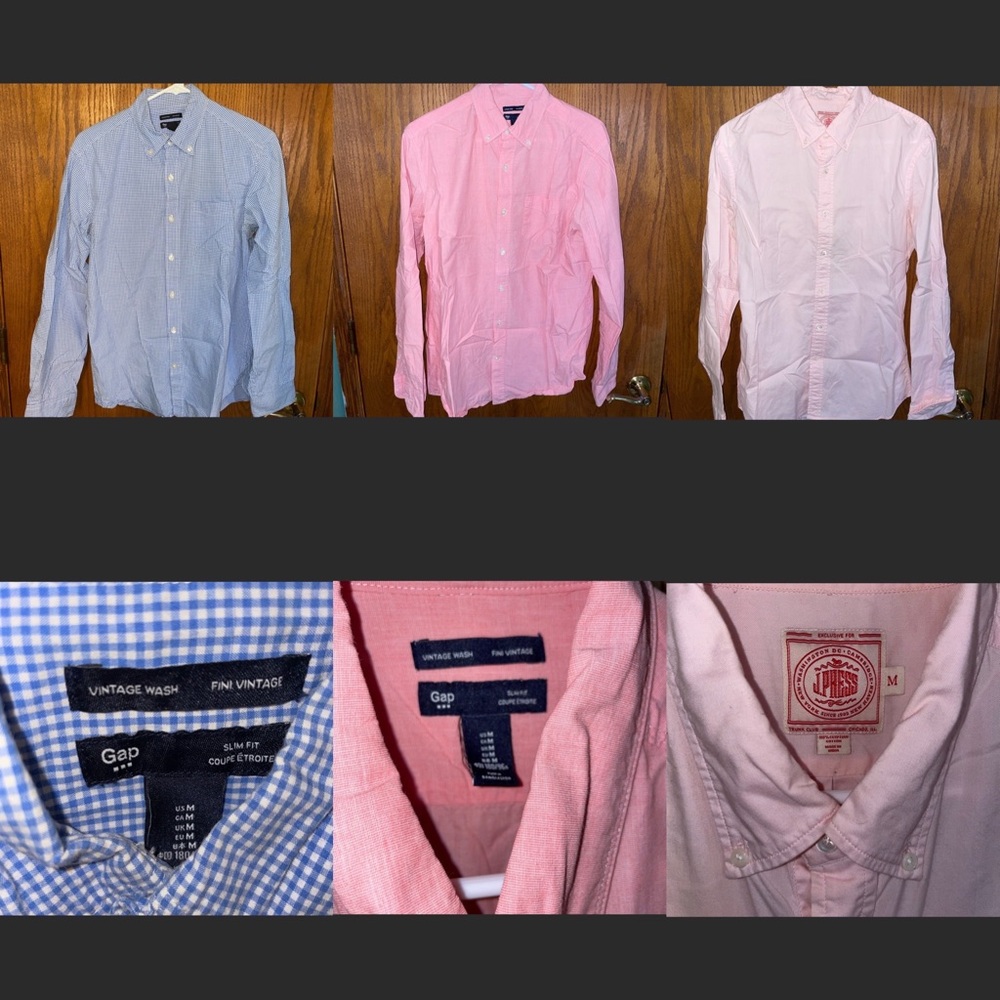 3 mens l/s button up shirts